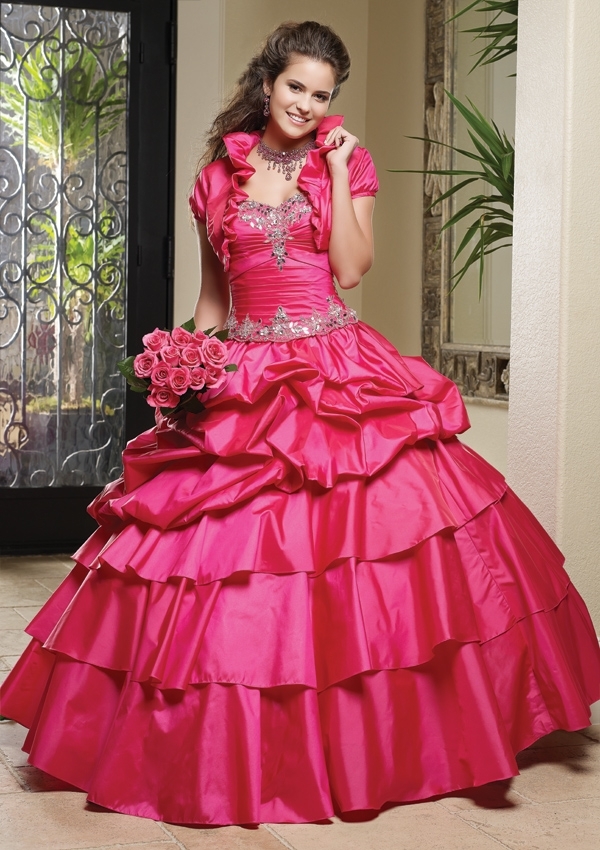 Gekleurde goedkope bruidsjurk roze