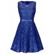 cocktailjurk kant blauw