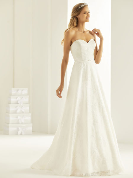 strapless kanten bruidsjurk Bruidsoutletwinkel